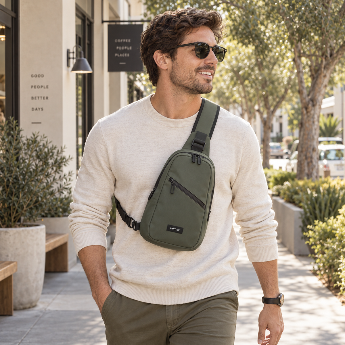 velrniq™ CrossPath Multi-Function Sling Chest Bag