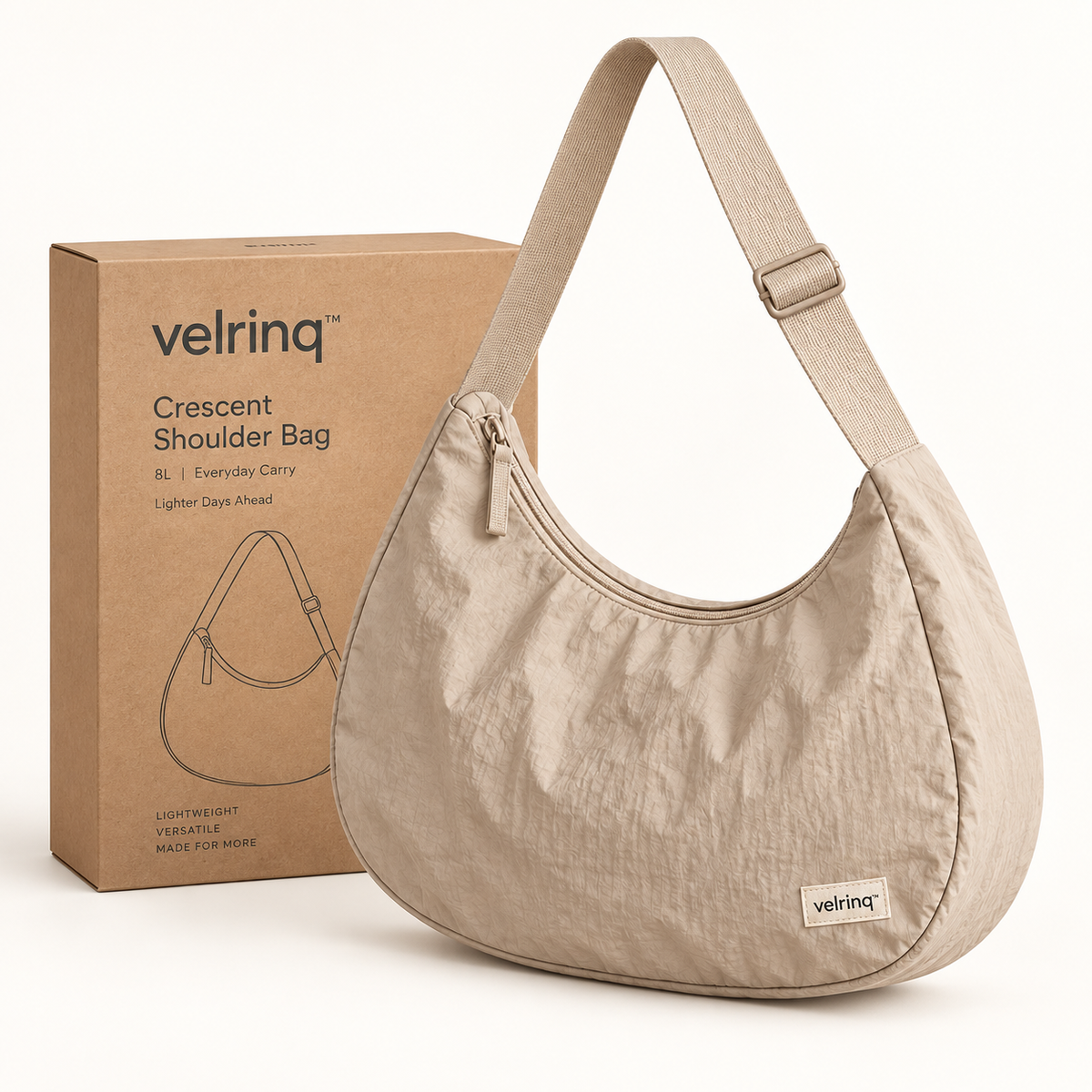 velrniq™ MoonArc Lightweight Crescent Shoulder Bag