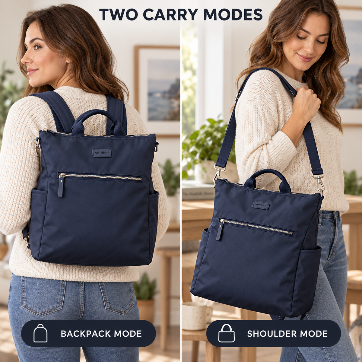 velrniq™ SwitchCarry Convertible Backpack & Shoulder Bag