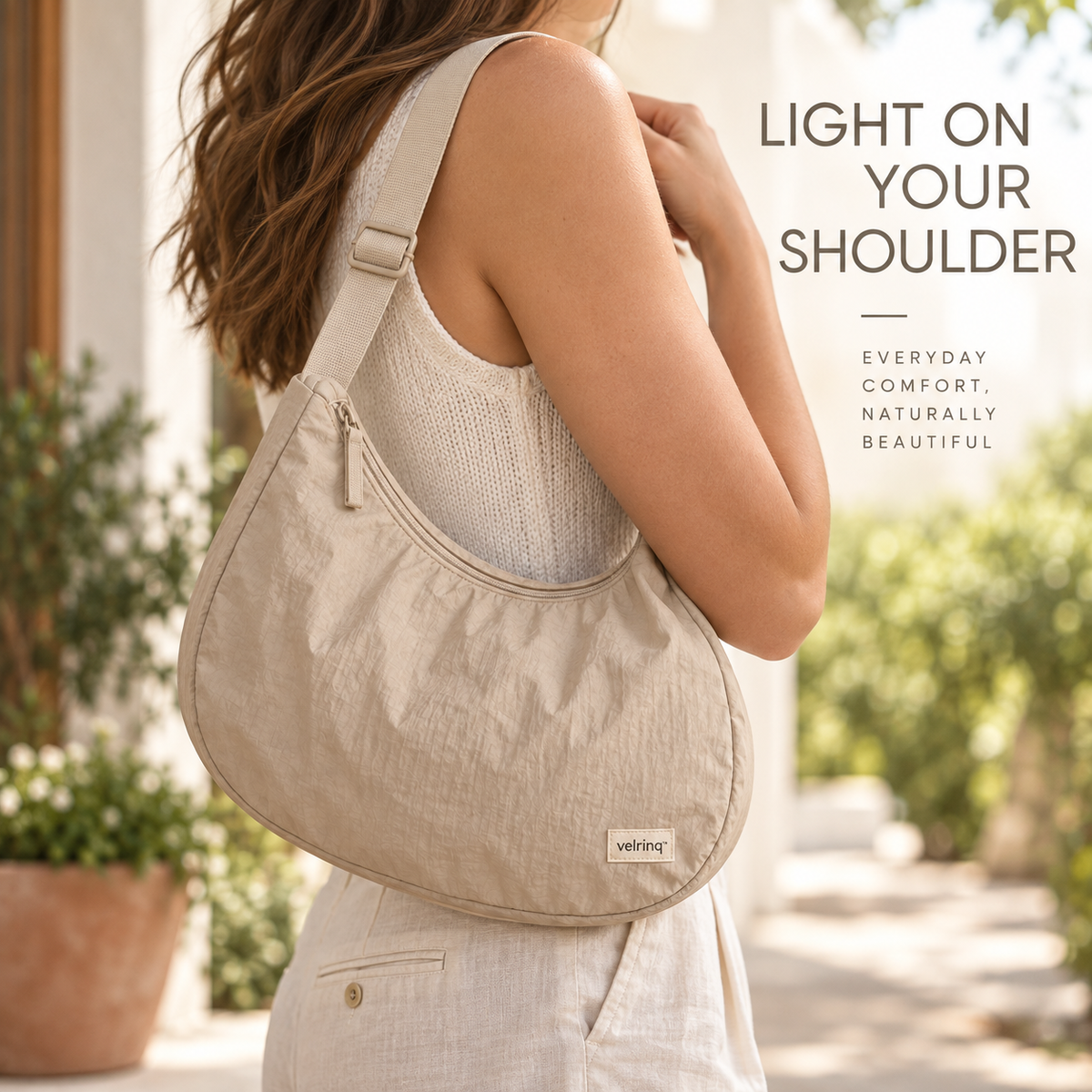 velrniq™ MoonArc Lightweight Crescent Shoulder Bag