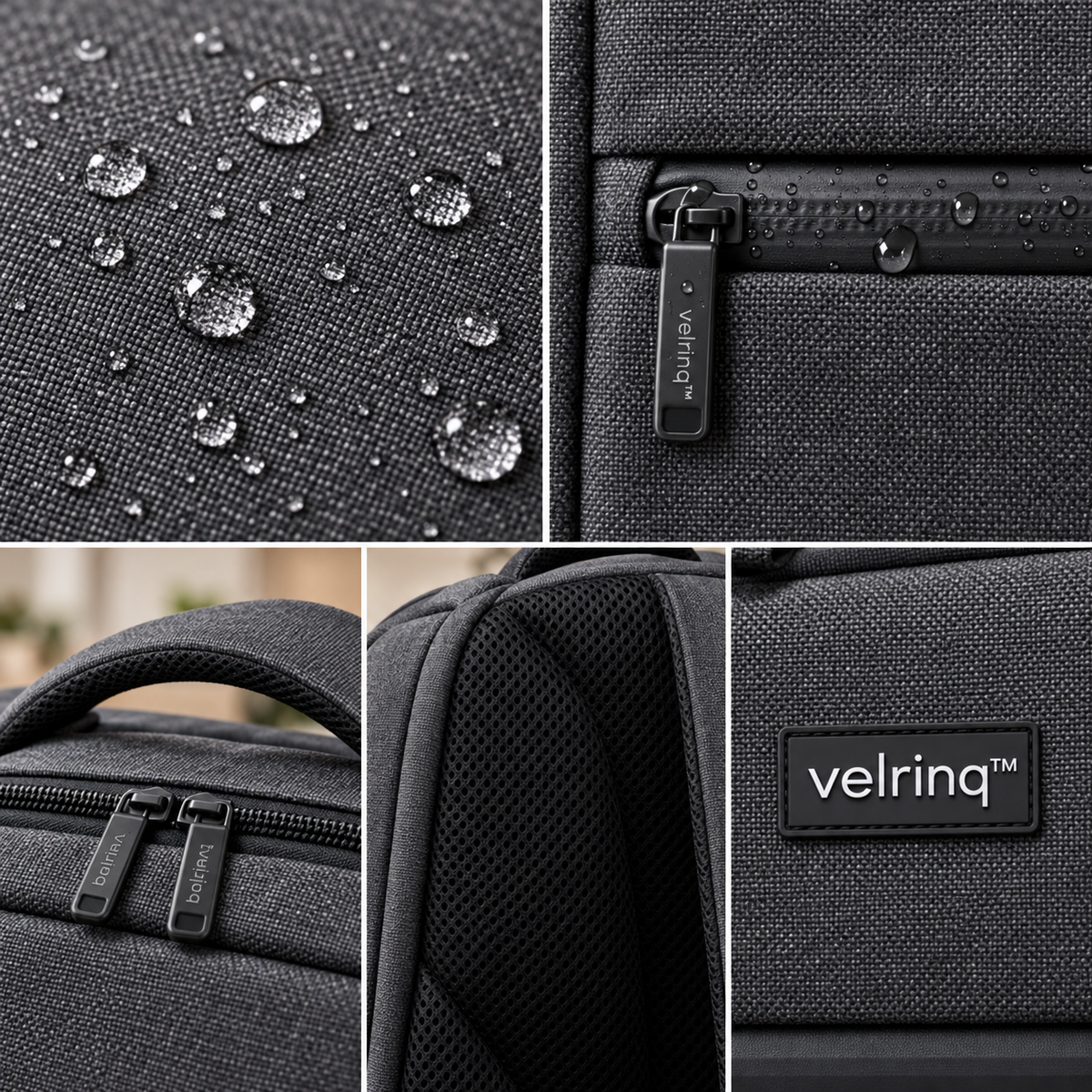 velrniq™ MetroShield Water-Resistant Commuter Laptop Backpack