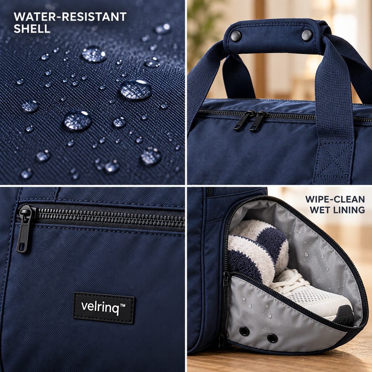 velrniq™ AquaSplit Wet/Dry Short-Trip Duffel Bag