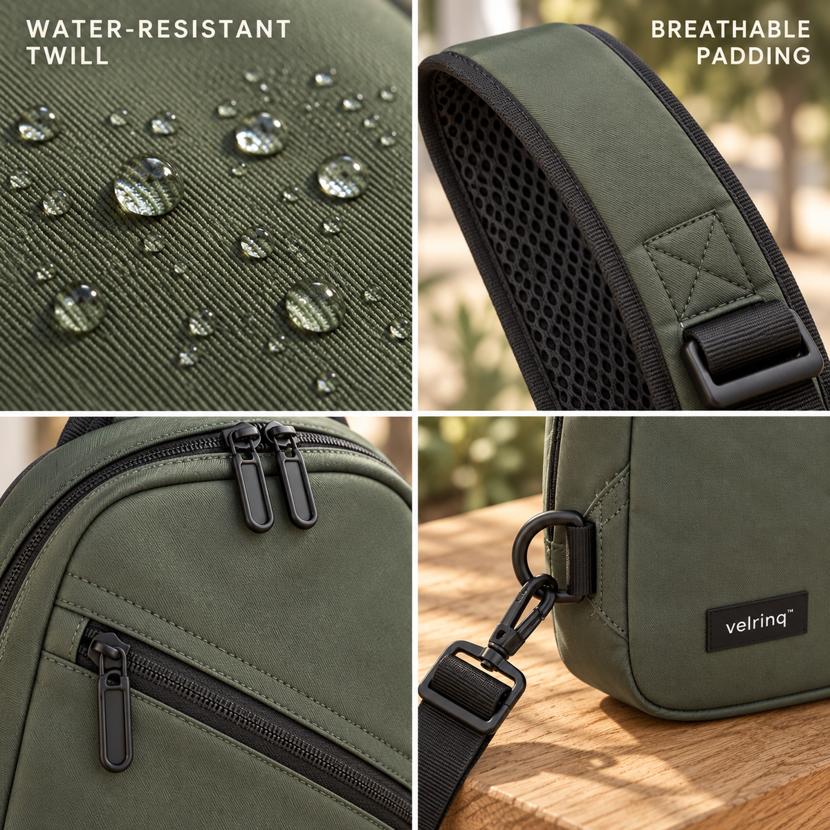 velrniq™ CrossPath Multi-Function Sling Chest Bag