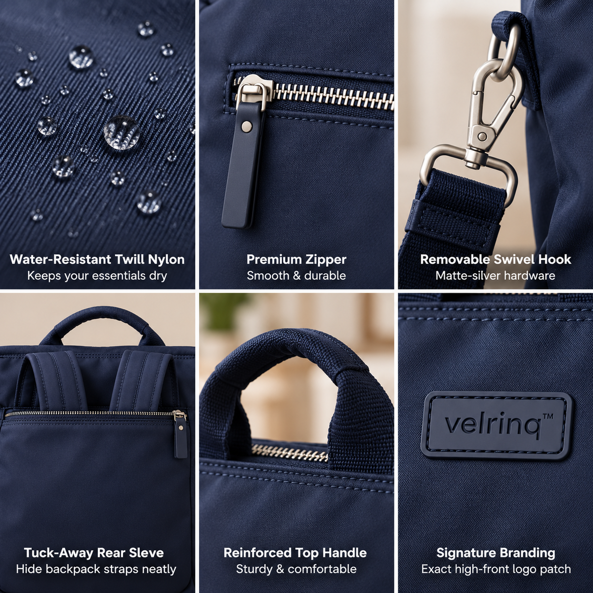 velrniq™ SwitchCarry Convertible Backpack & Shoulder Bag