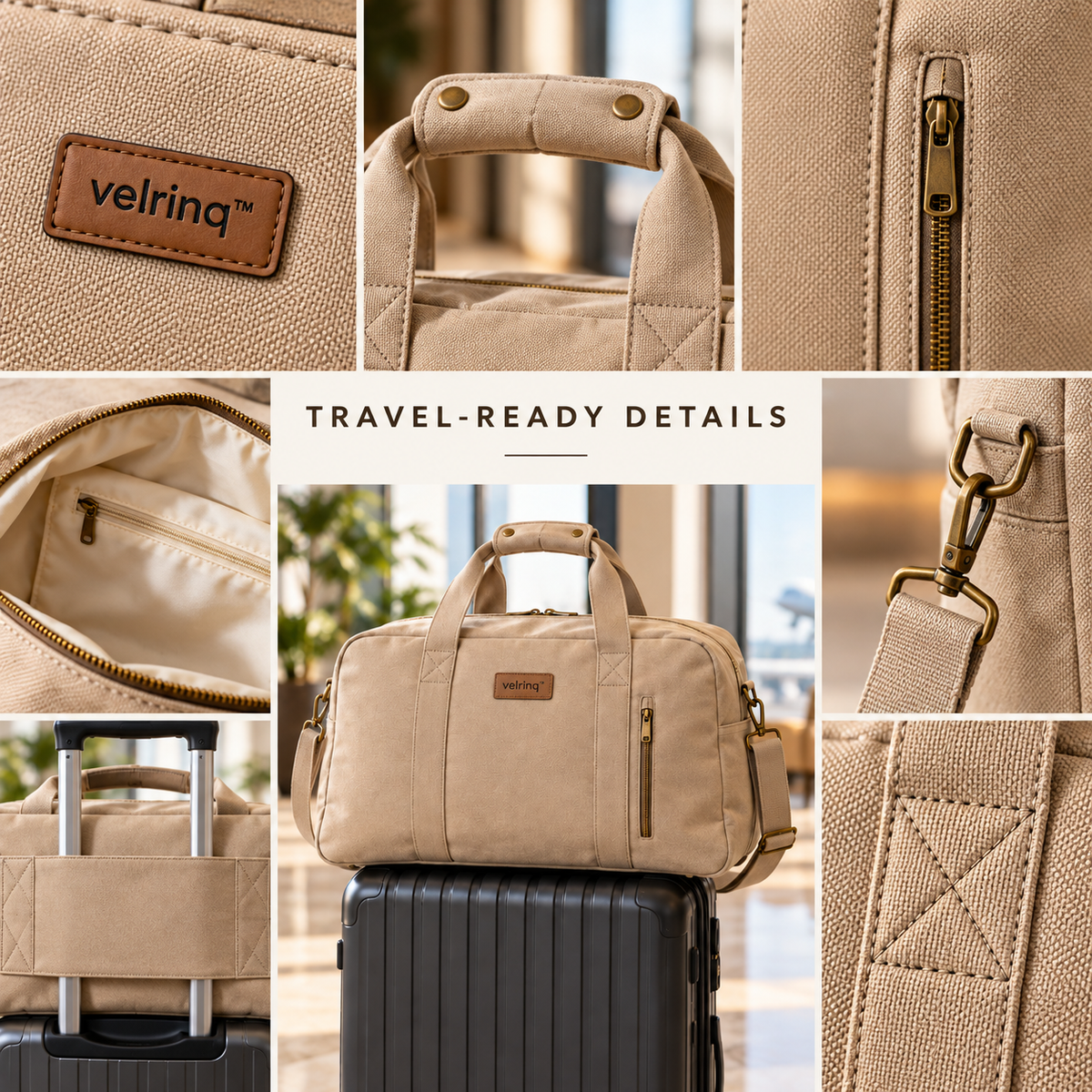 velrniq™ GlideSleeve Trolley-Compatible Weekender Bag