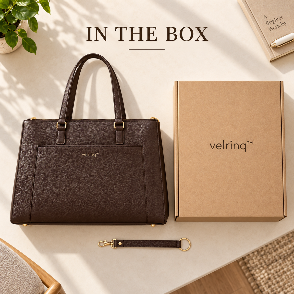 velrniq™ DeskFrame Structured Office Laptop Tote
