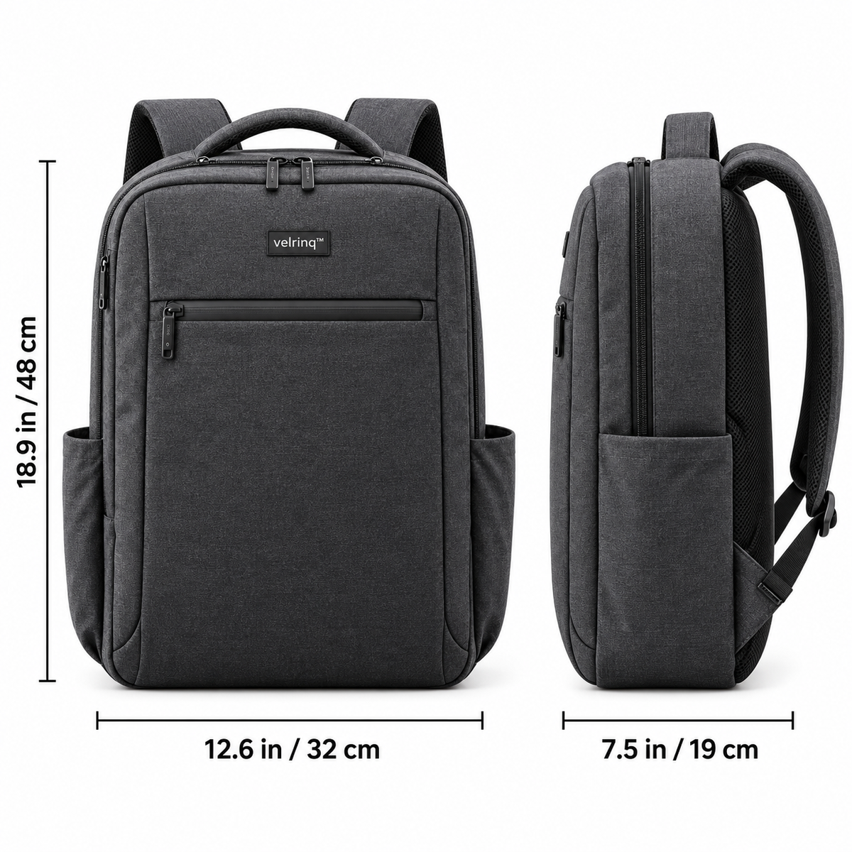 velrniq™ MetroShield Water-Resistant Commuter Laptop Backpack