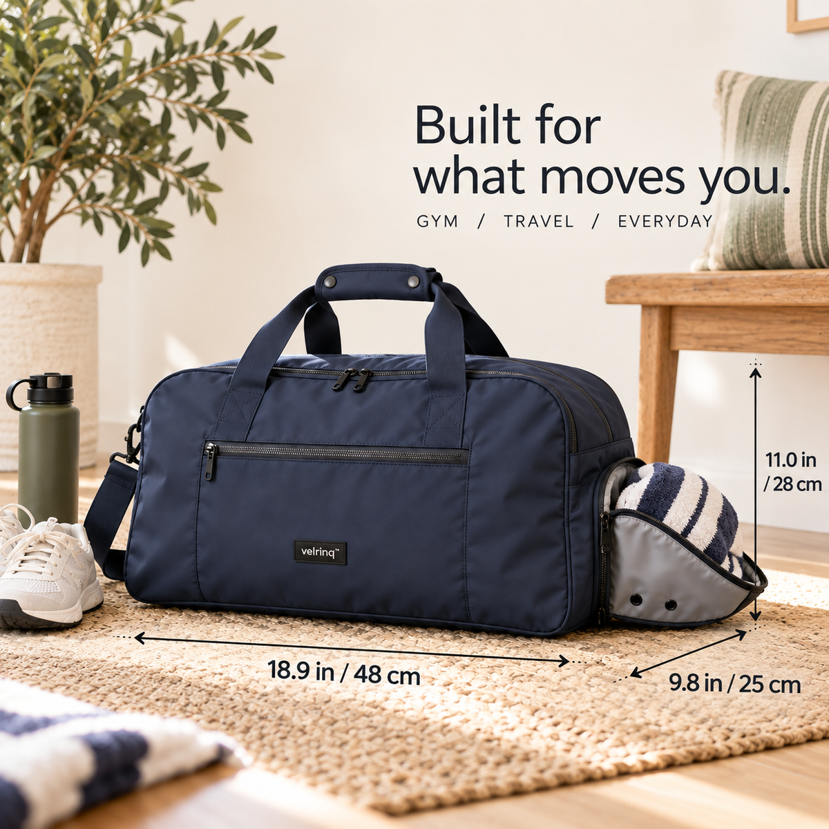 velrniq™ AquaSplit Wet/Dry Short-Trip Duffel Bag